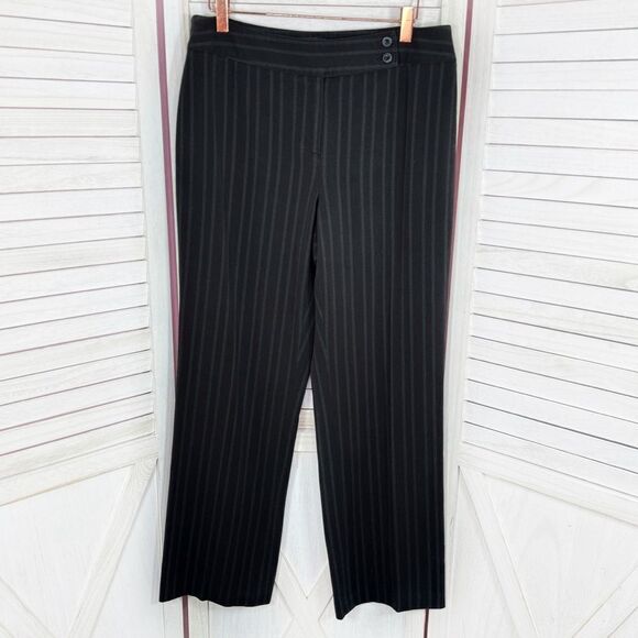 Style & Co Petite Pinstripe Straight Leg Dress Pants Black Grey 10P Mid Rise Y2K - Picture 11 of 11